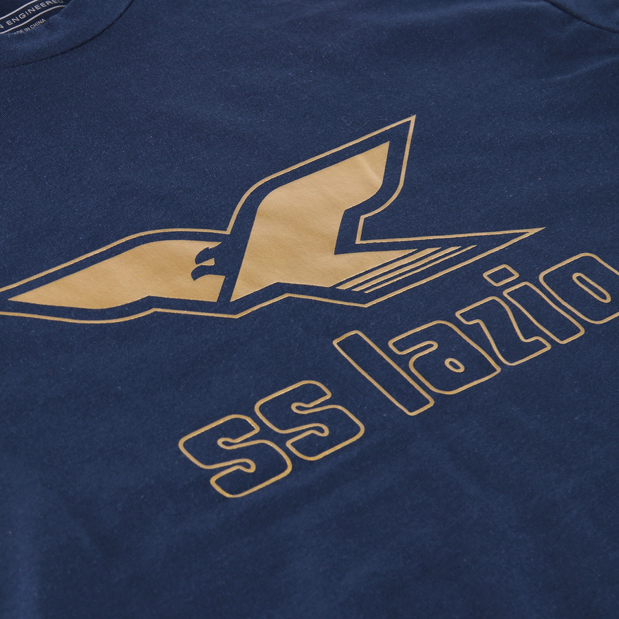 Mizuno 125th Anniversary S.S. Lazio Cotton Tee Logo Men Navy